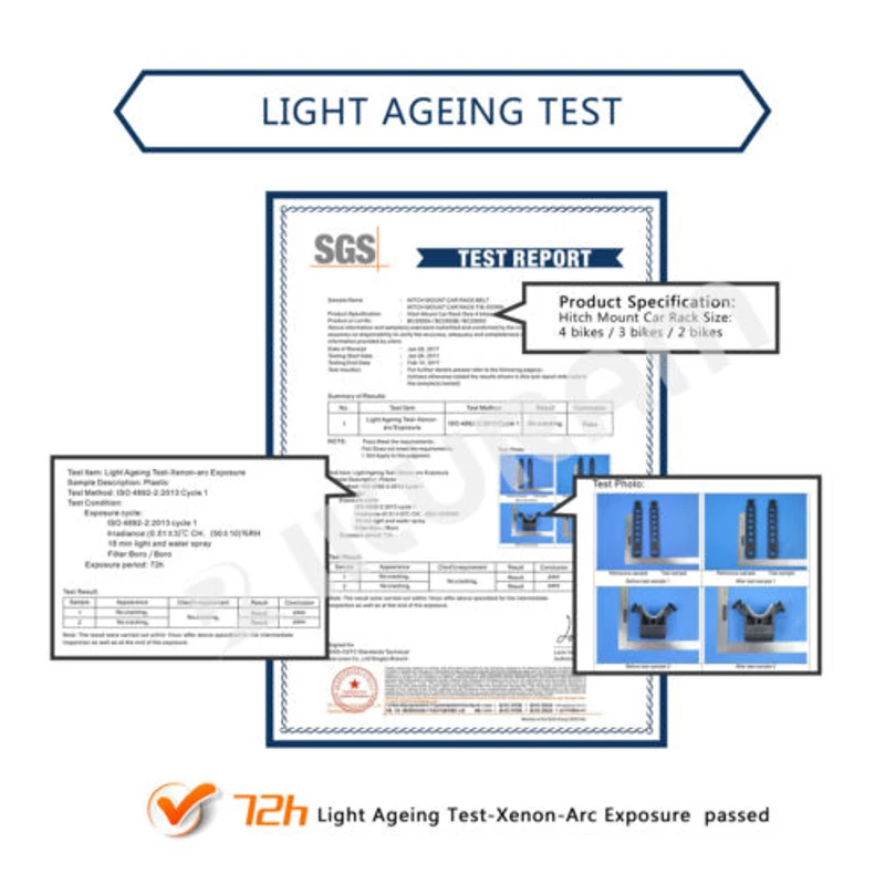 IKURAM Folding 4 Bicycle Bike Car Carrier Rear Rack 2" Tow Bar Hitch Mount