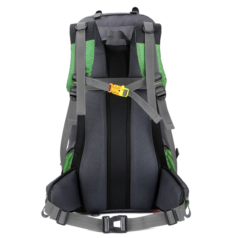 60L Waterproof Foldable Backpack Camping Bag with Rain Cover Green