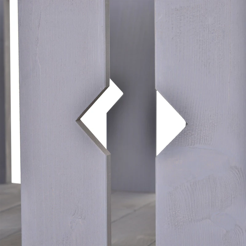 PawHut 2-Story Wooden Cat House with 2 Elevated Pet Beds, Protective & Secure Side Rails & Sturdy Wooden Design - Grey