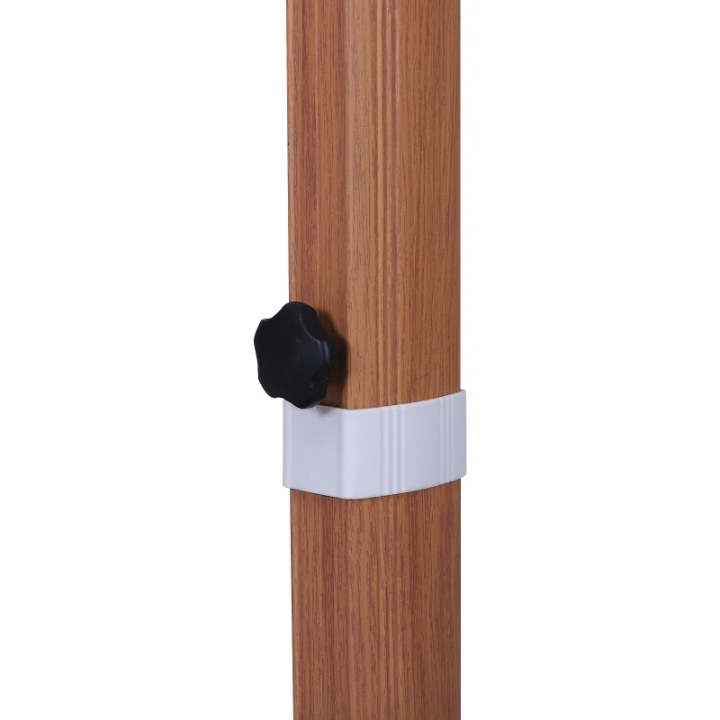 Outsunny 10ft x 10 ft Patio Offset Parasol Hanging Cantilever Umbrella with Deluxe Wood Pattern Effect Design, Adjustable Tilt and 360° Rotation, White