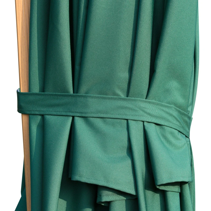 Outsunny 10' x 10' Patio Offset Parasol Hanging Cantilever Umbrella with 360° Rotation & Adjustable Tilt - Green