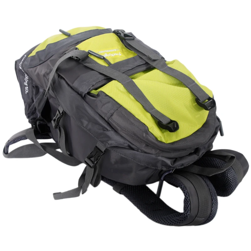 Free Knight 50L FK0218 Outdoor Waterproof Nylon Hiking Camping Backpack Green Yellow