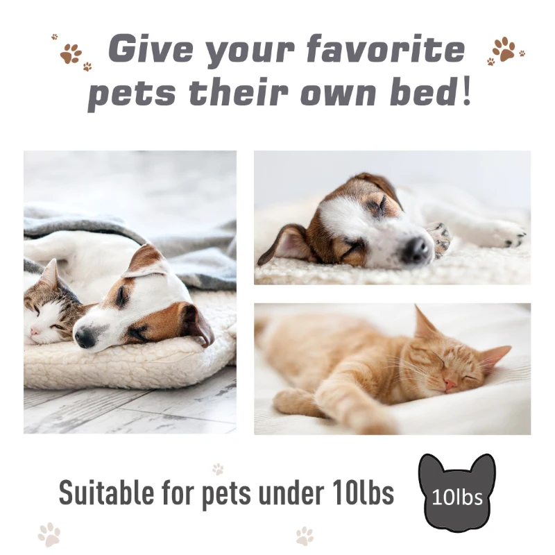 PawHut 2-Story Wooden Cat House with 2 Elevated Pet Beds, Protective & Secure Side Rails & Sturdy Wooden Design - Grey