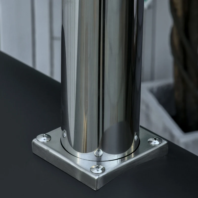 Outsunny Outdoor Portable Pizza Oven Pellet Pizza Maker Grill w/ Foldable Legs Thermometer Pizza Stone Anti-scald Handles Stainless Steel Body, for Garden Backyard Camping Cooking