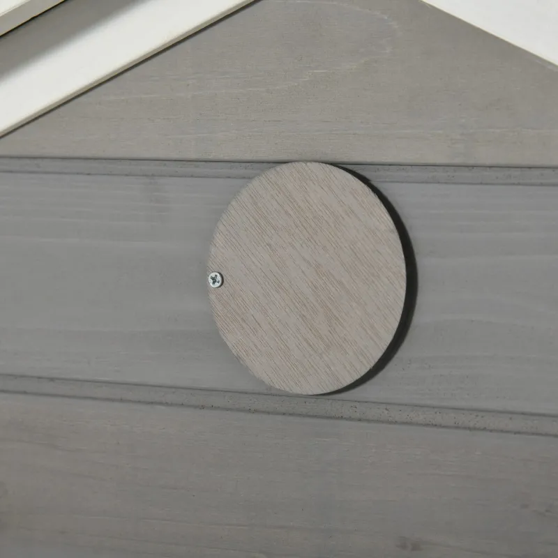 PawHut 64.5" Bird Cage Wooden Aviary House with Standing Pole Nest Slide-out Tray, Grey