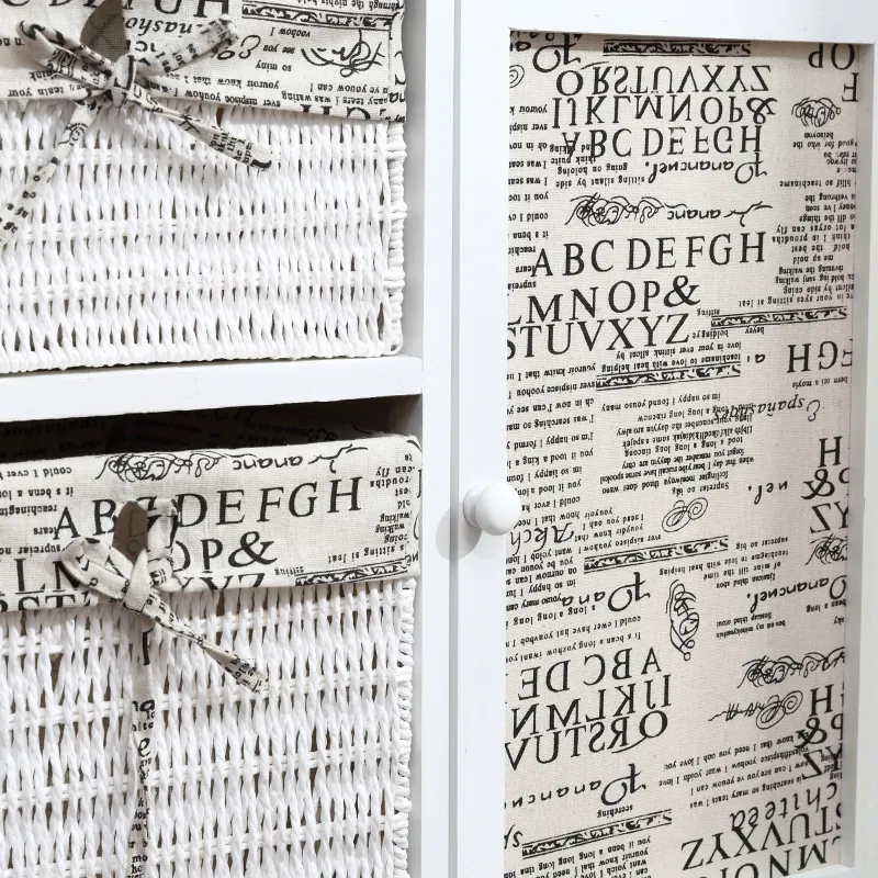 HOMCOM Drop Leaf Ironing Board With Shelves and Storage Boxes - Literary Print