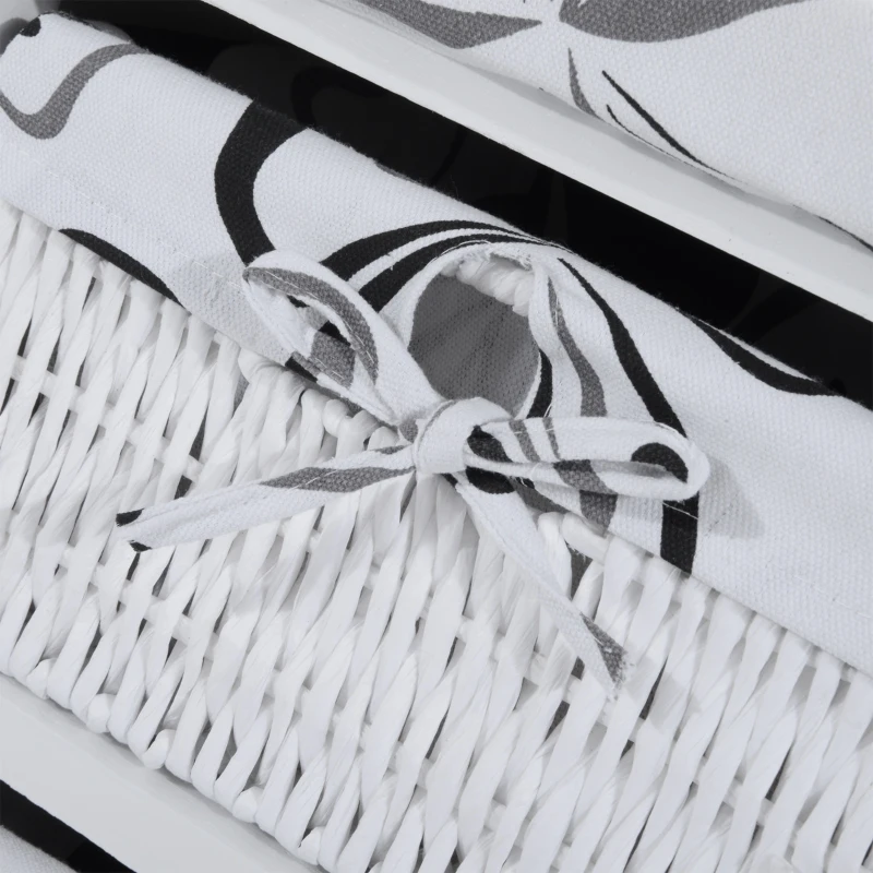 HOMCOM Drop Leaf Ironing Board With Shelves and Storage Boxes - Hawaiian Flowers