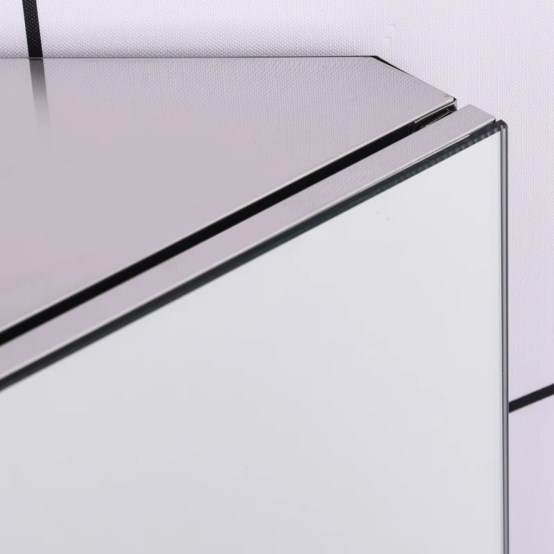 kleankin 30 Inch x 18 Inch x 11 Inch Corner Medicine Cabinet, Wall Mounted Mirror Cabinet with Double Doors and 3 shelves, Multipurpose Storage Organizer for Bathroom