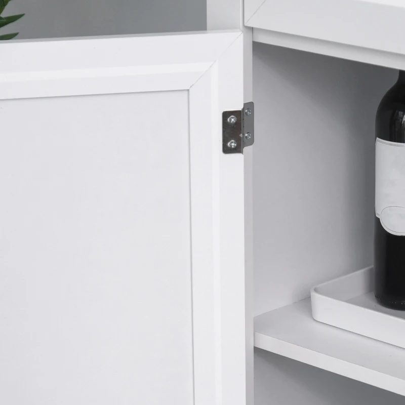 HOMCOM Traditional Buffet with Hutch, Freestanding Kitchen Pantry Storage Cabinet with Doors and Drawer, Adjustable Shelving, White