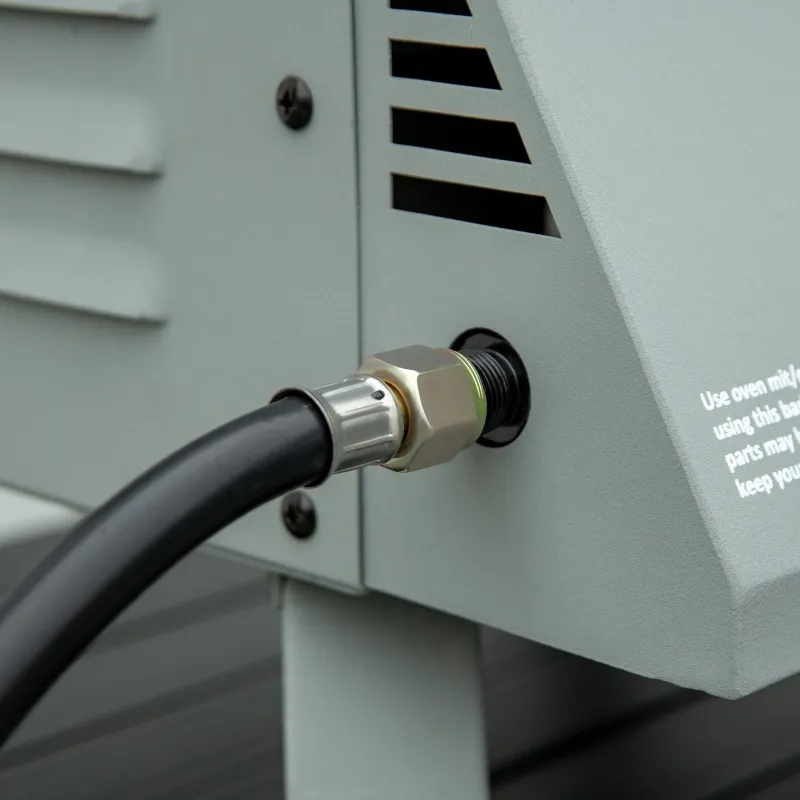 Outsunny 2 Burner Folding Tabletop Gas BBQ Grill w/ Lid, Thermometer, Carbon Steel, Gray