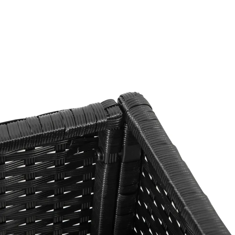 Outsunny PE Rattan Wicker Raised Flower & Vegetable Planter, Rack Shelf Box
