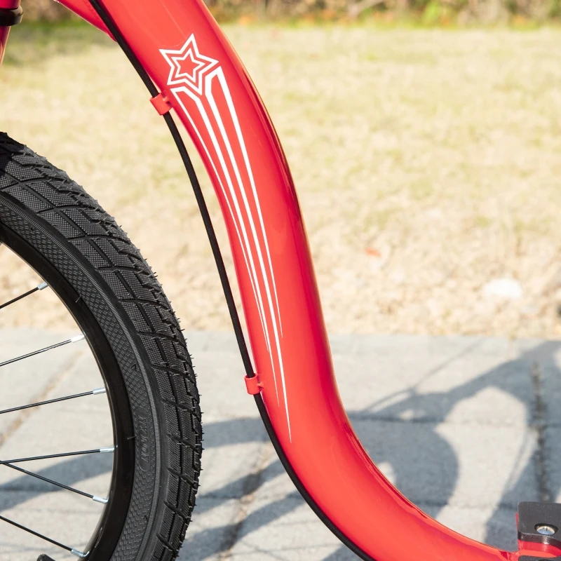 Aosom Youth Scooter with Big Wheels, Rugged Rubber Tires, and Bike Brakes, 2 Wheel Scooter, Slip-Resistant and Safe, Kick Scooter for Kids, Ages 10+, Red