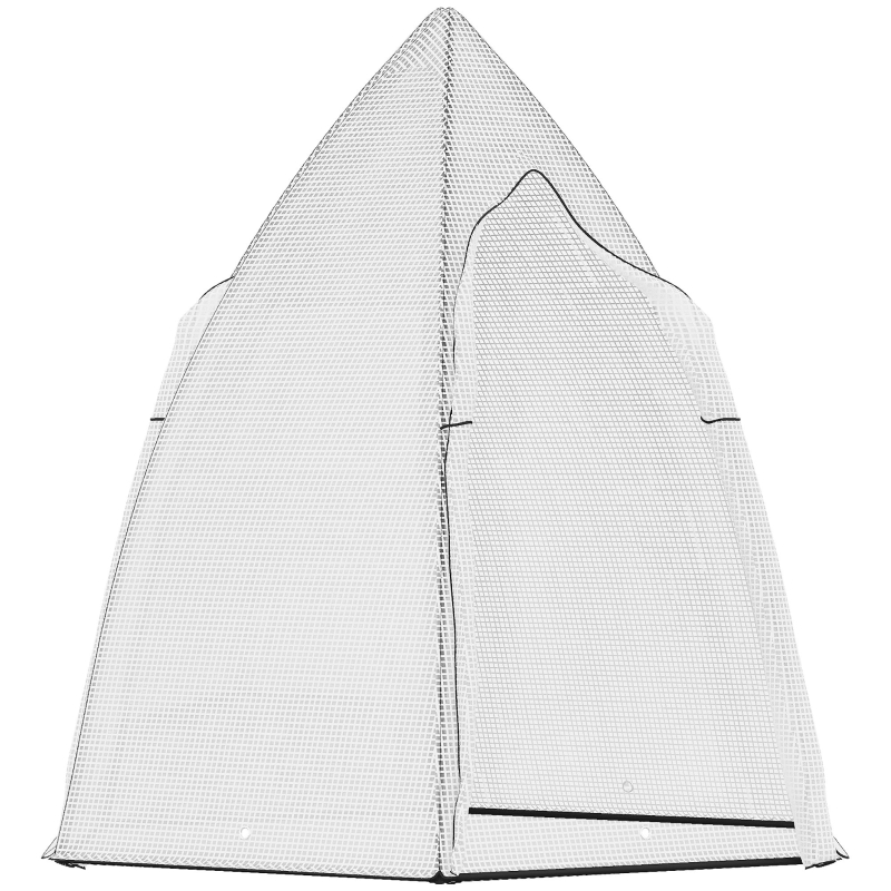 Outsunny 63" x 54" x 71" Tent-Style Mini Greenhouse, Portable Hot House for Plants with Zipper Roll Up Door and Window for Outdoor, Garden, Patio, White