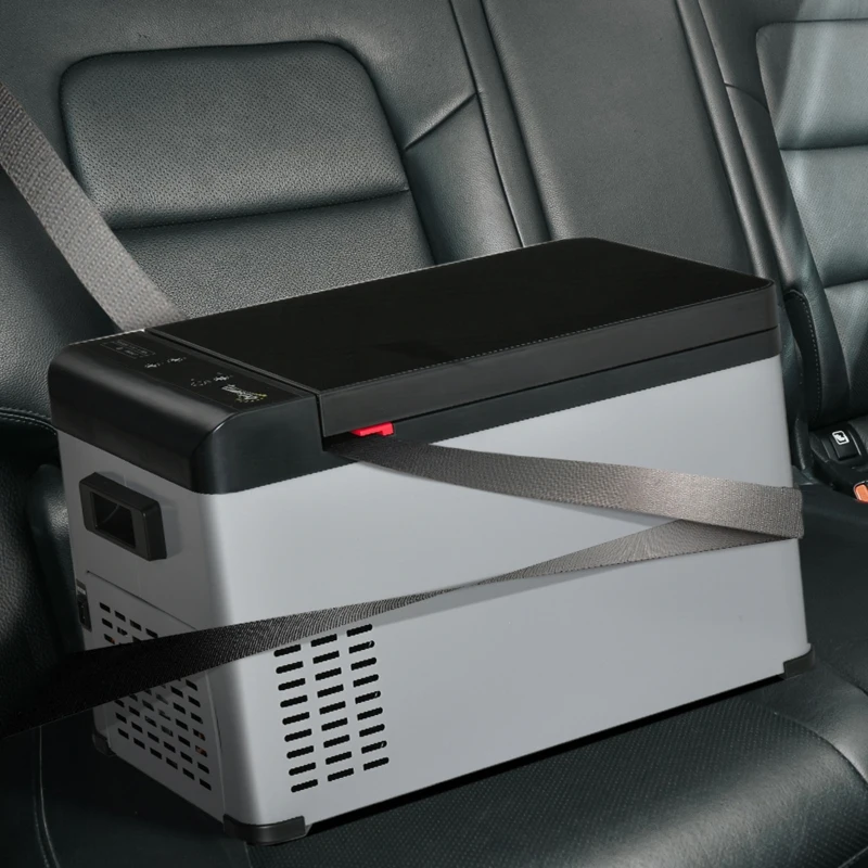 Outsunny 12 V Car Fridge, 3 Zone 21 Quart Portable Compressor Electric Cooler with Seat Belt Slot, Fridge Freezer, -7.6 °F (-22 °C), for Camping, Truck, RV, Travel, Boat, Outdoor and Home Use