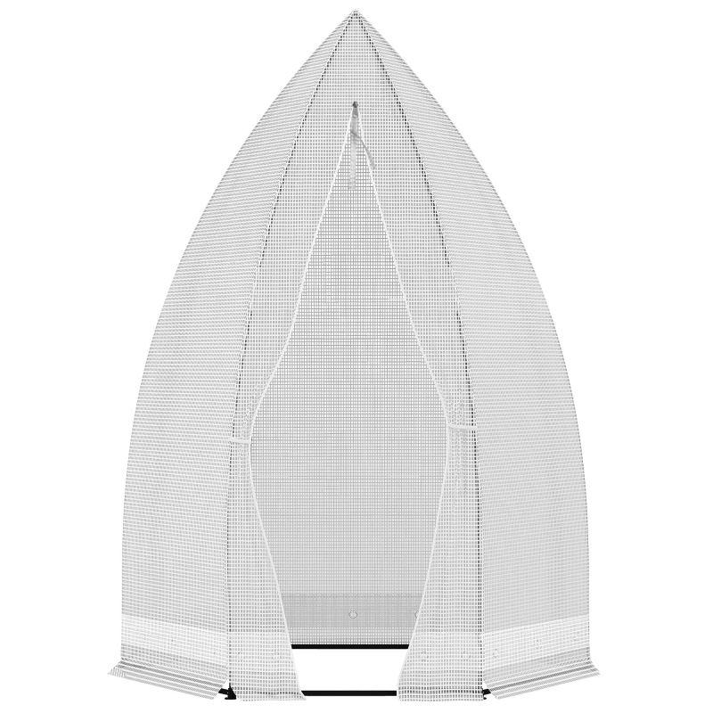 Outsunny Φ55" x 71" H Greenhouse Portable Hot House for Plants with Zippered Door for Outdoor, Garden, Patio, White