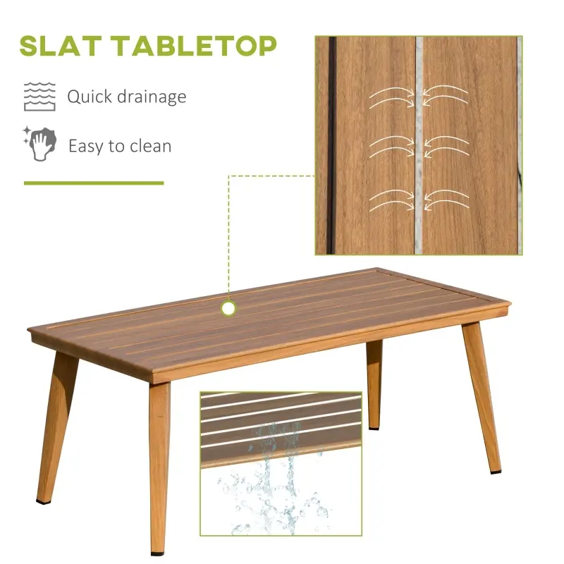 Outsunny 4 Piece Patio Furniture Set, Aluminium Outdoor Conversation Sofa Set, 2 Armchairs, 1 Loveseat Sofa, 1 Center Coffee Table, Soft Cushions for Backyard, Garden, Khaki