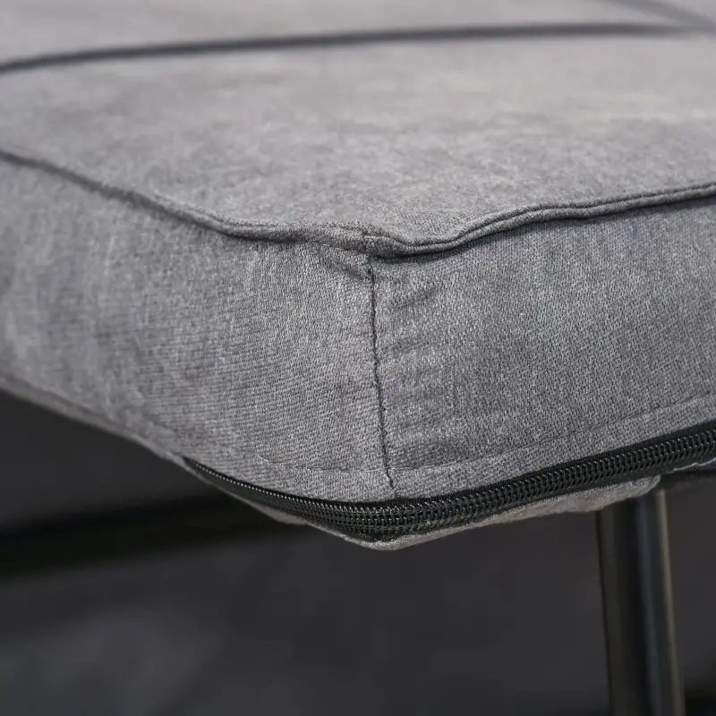 HOMCOM 4-in-1 Multi Function Folding Single Sofa Bed with Retractable Footrest, Convertible Sleeper with Adjustable Backrest For Living Room and Small Spaces, Grey