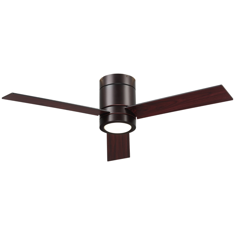 HOMCOM 44'' Mount Ceiling Fan with Light, Modern Indoor LED Lighting Fan with Remote Control, for Bedroom, Living Room, Brown