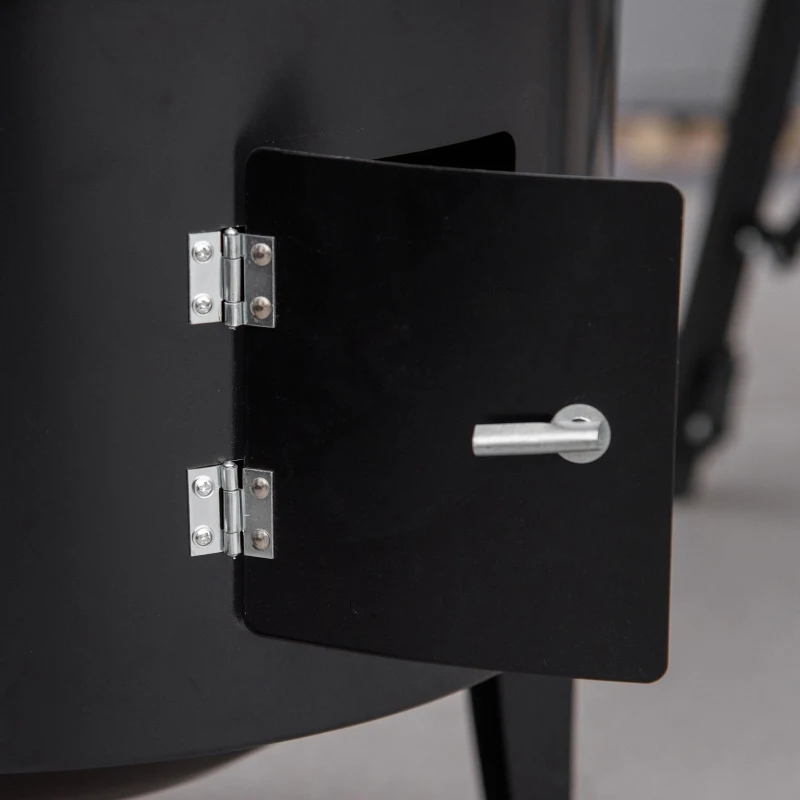 Outsunny 3-in-1 Vertical Charcoal BBQ Smoker Grill with 2 Cooking Areas and Thermometer