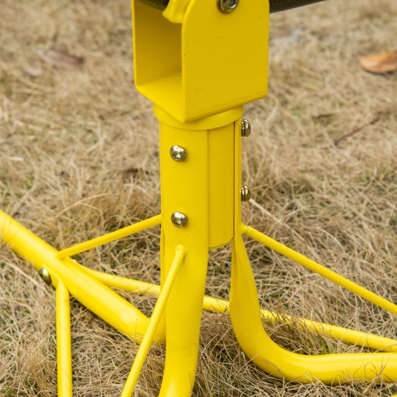 Outsunny 360 Degree Outdoor Kids Spinning Seesaw, Playground Swivel Teeter Totter for Backyard, Kids 3-7 Years, Yellow