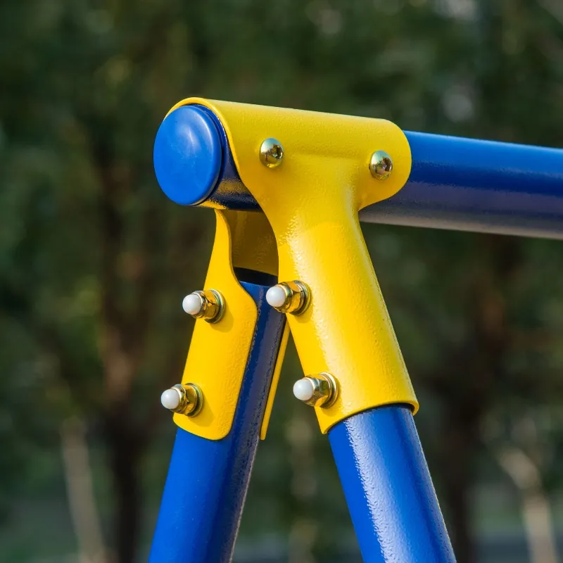 Outsunny Swing Set Outdoor for Kids, w/ Adjustable Height Seat, Basket Hoop, Glider