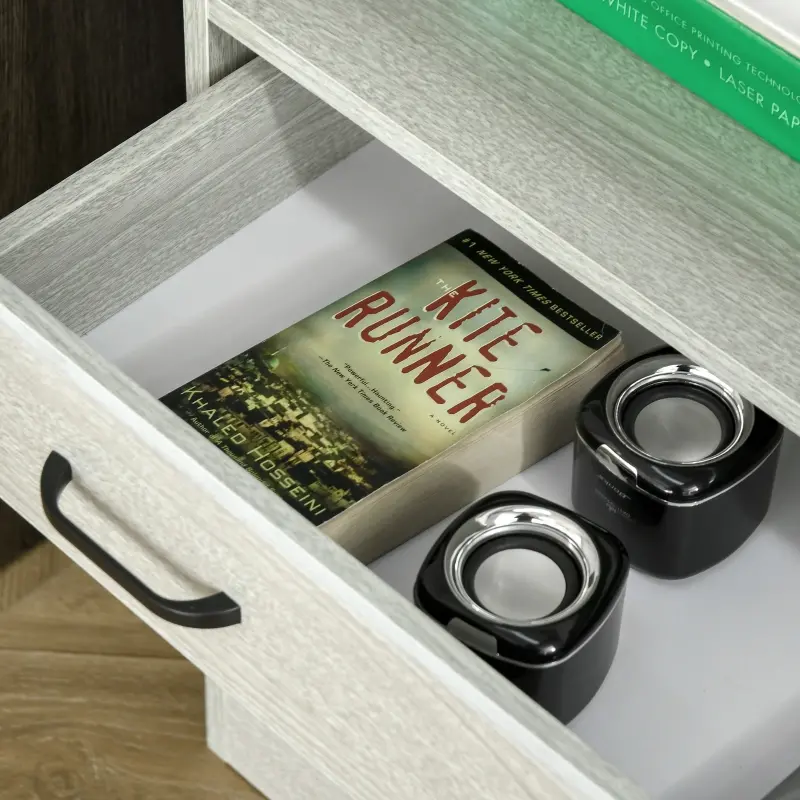 Vinsetto Lateral File Cabinet with Shelf, Office Storage Cabinet with 2 Drawers, Fits Letter Sized Papers, Grey