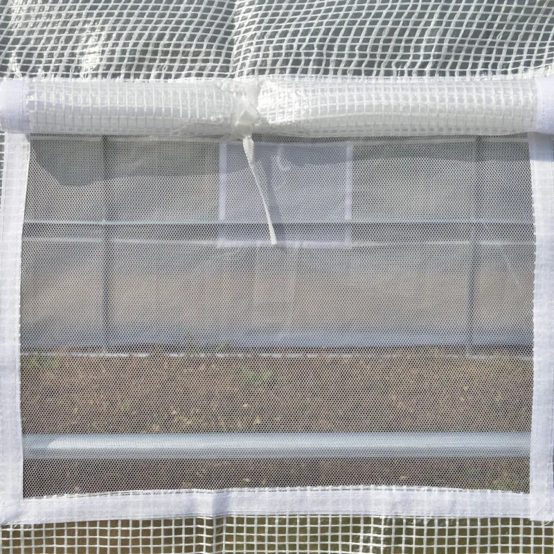 Outsunny 26' x 10' x 7' Walk-In Greenhouse Tunnel, Large Gardening Plant Hot House with Zipper Doors for Backyard, White