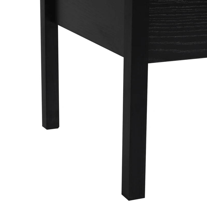 HOMCOM Wood Living Room End Table Furniture With Lift Top Storage Space, Black