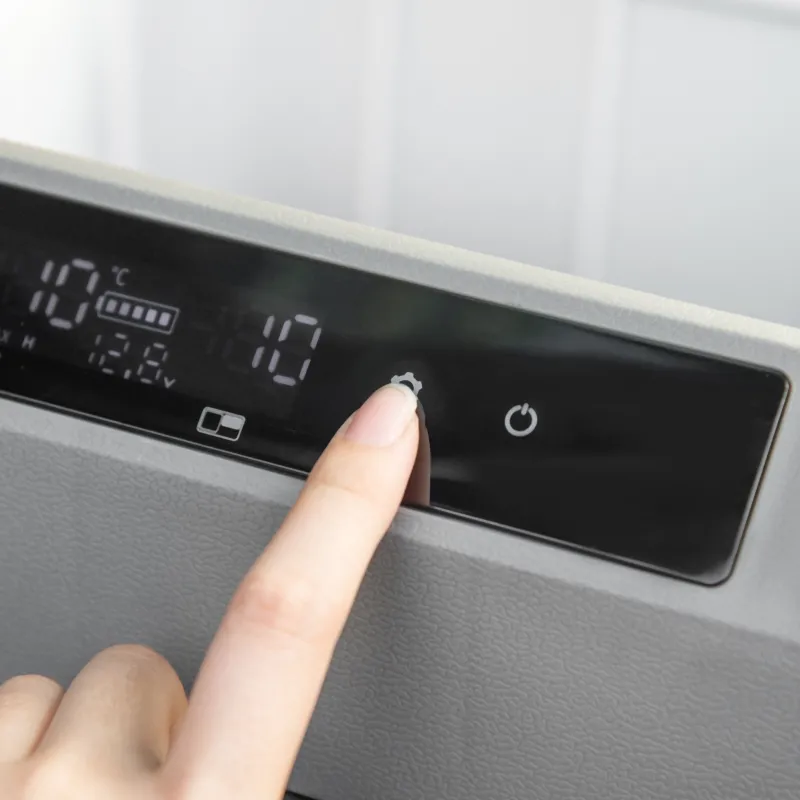 Outsunny 12 V Car Fridge, 2 Zone 58 Portable Compressor Electric Cooler with Wheels, Pull-up Handle, Cutting Board, 12/24 V DC and 110 - 240 V AC for Outdoor, Driving, Travel