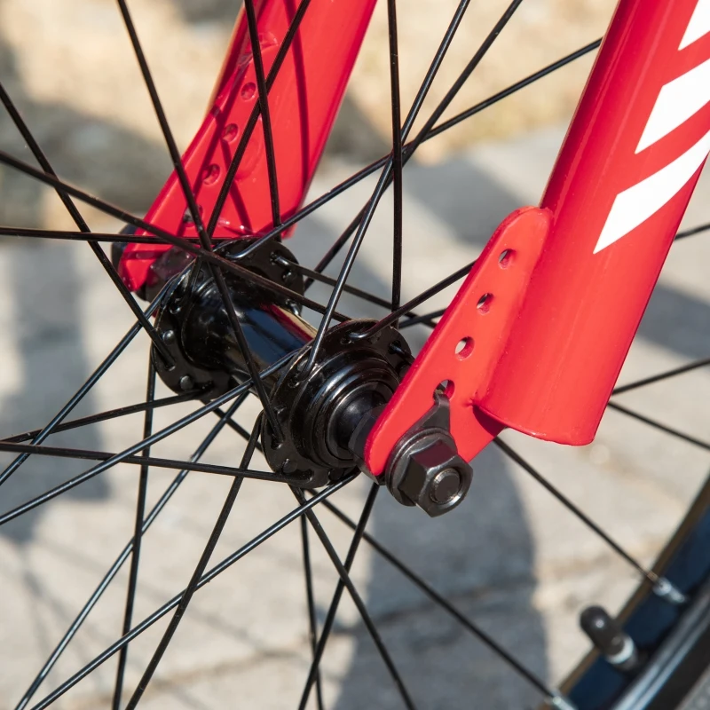 Aosom Youth Scooter with Big Wheels, Rugged Rubber Tires, and Bike Brakes, 2 Wheel Scooter, Slip-Resistant and Safe, Kick Scooter for Kids, Ages 10+, Red