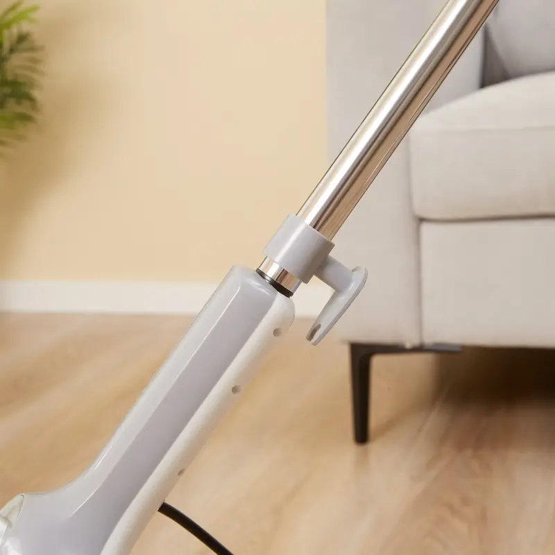 HOMCOM Steam Mop Cleaner for Laminate, Hardwood, Tiles and Carpet, 10–In-1 Multi-Purpose Floor Steamer for Kitchen, White/Grey