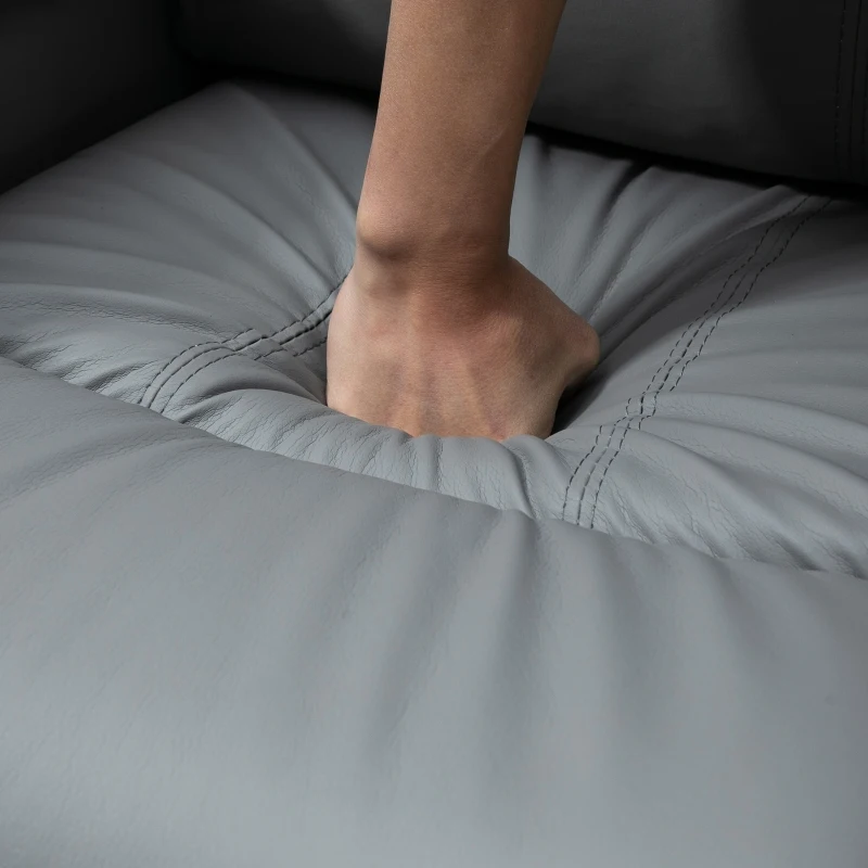 HOMCOM Living Room Power Lift Chair, PU Leather Electric Recliner Sofa Chair for Elderly with Remote Control, Gray