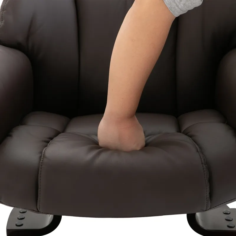 HOMCOM Massage Sofa Recliner Chair w/ Footrest, 10 Vibration Point, Faux PU Leather, Brown