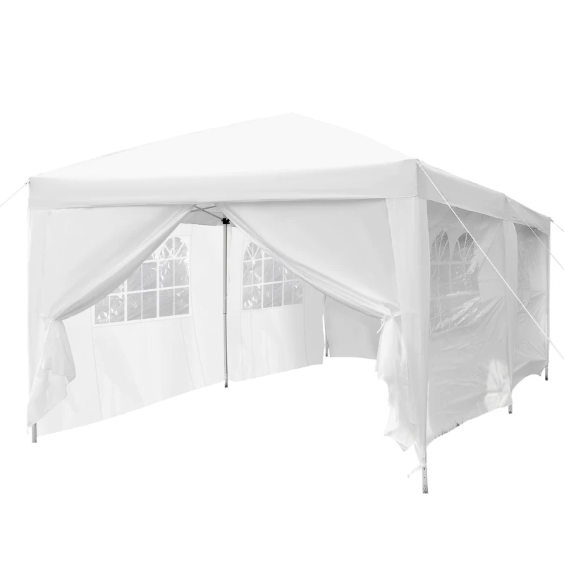 Outsunny 10x20ft Pop up Canopy Instant Party Tent Folding Portable Outdoor with 6 Sidewalls White