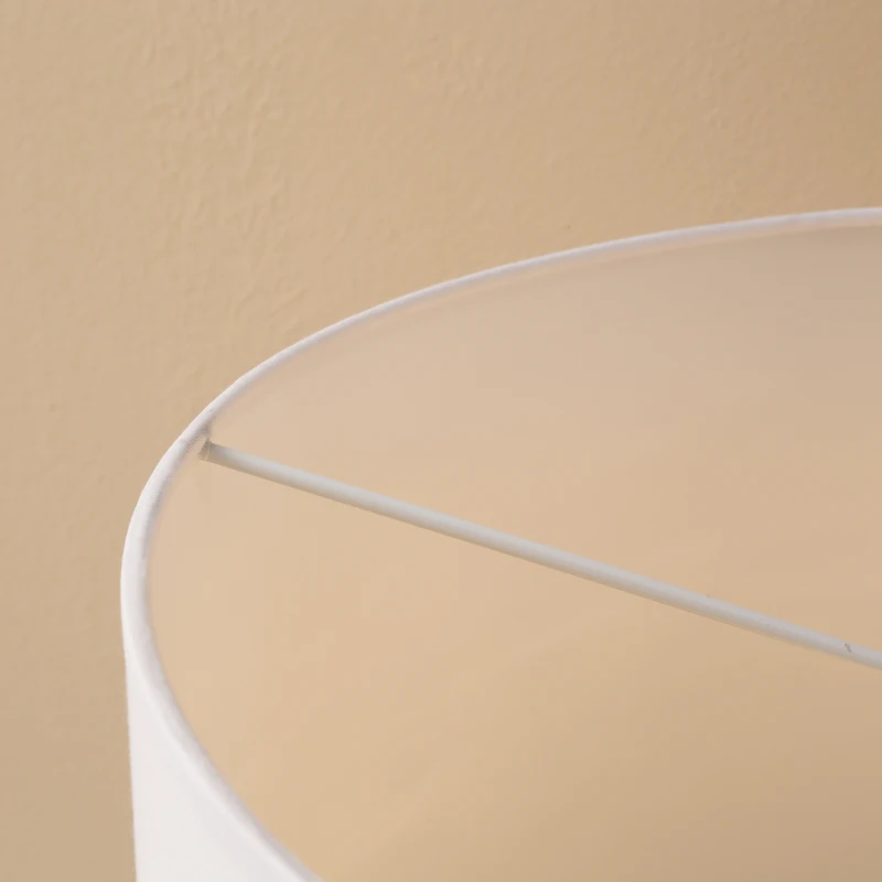 HOMCOM Arc Floor Reading Lamp, Tall Pole Standing Lamp with Hanging Fabric Lampshade for Living Room or Bedroom, Silver/White