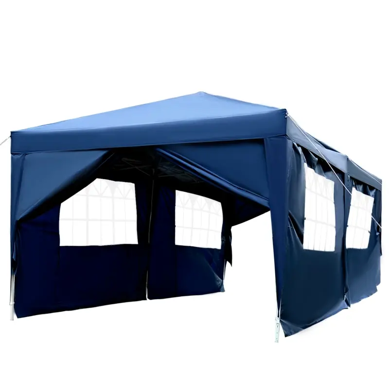 Outsunny 10x20ft Pop up Canopy Instant Party Tent Folding Portable Outdoor with 6 Sidewalls Blue