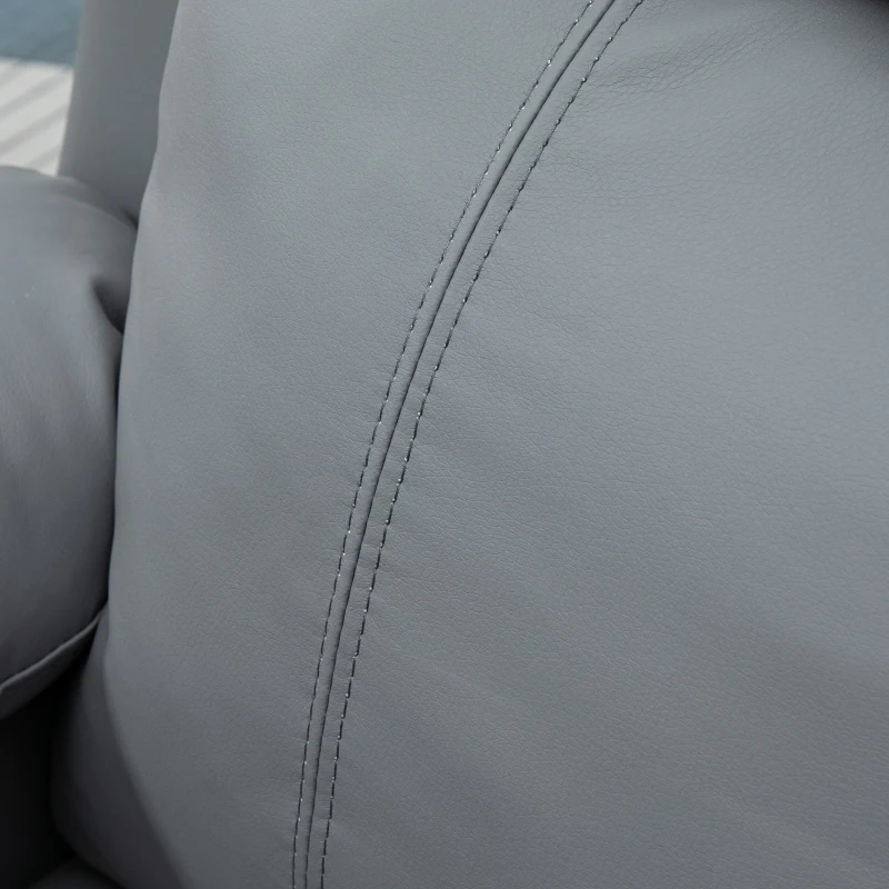 HOMCOM Living Room Power Lift Chair, PU Leather Electric Recliner Sofa Chair for Elderly with Remote Control, Gray