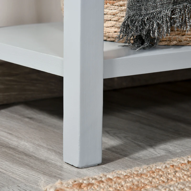 HOMCOM Console Table with 2 Storage Drawers and Open Shelf, Modern Sofa Table for Hallway, Living Room, or Bedroom, Grey