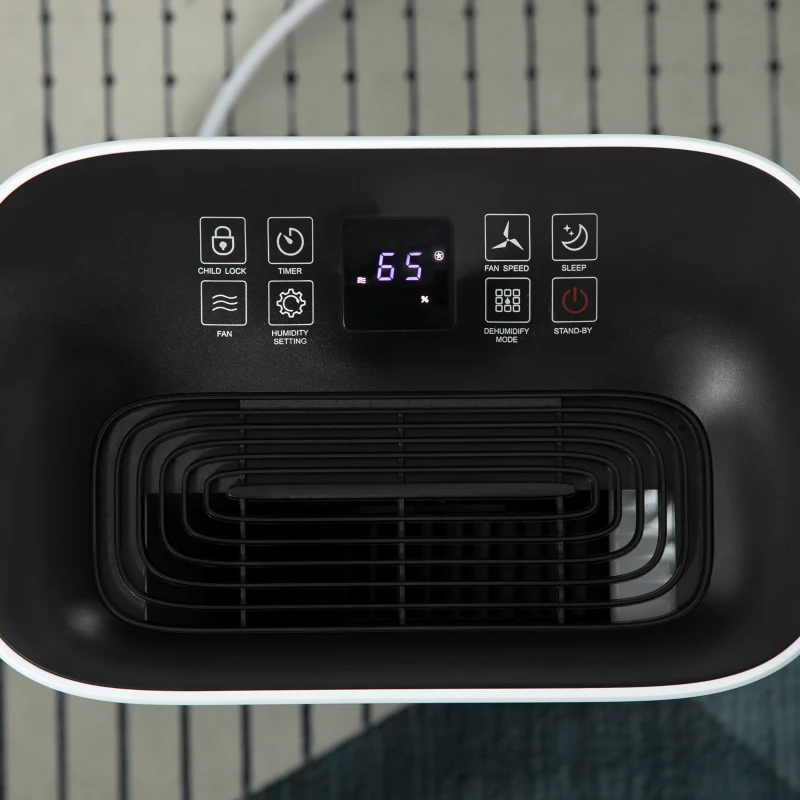 HOMCOM 3500 Sq. Ft Portable Electric Dehumidifier For Home, Bedroom or Basements with 15 Pint Tank, 2 Speeds and 5 Modes, White