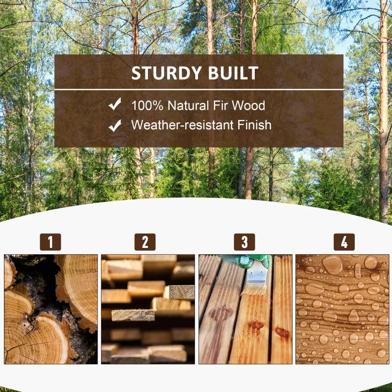 Outsunny 5 ft Wooden Garden Bridge Arc Footbridge with Railings for Your Backyard, Varnished