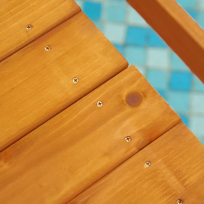 Outsunny 5 ft Wooden Garden Bridge Arc Footbridge with Railings for Your Backyard, Varnished