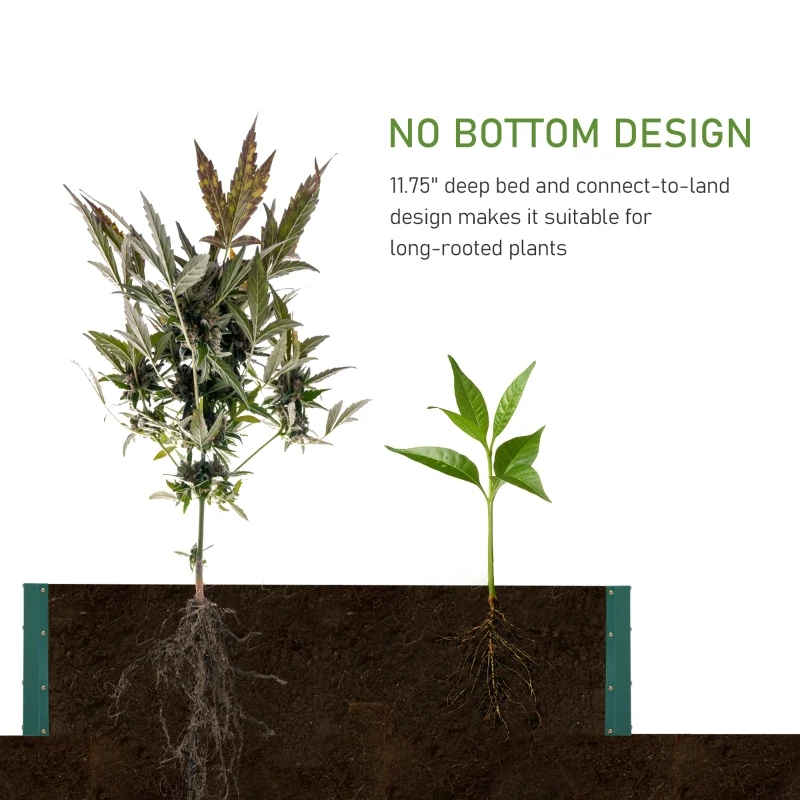 Outsunny 47"x24" Raised Garden Bed Planter Box Flower Seeds Growth Vegetables Outdoor Green