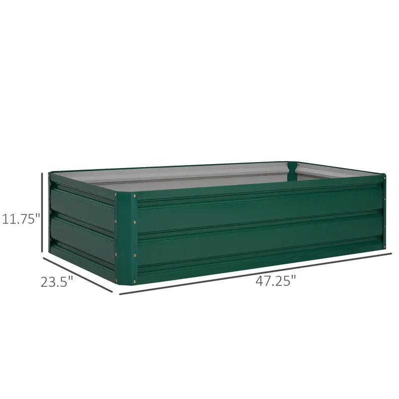 Outsunny 47"x24" Raised Garden Bed Planter Box Flower Seeds Growth Vegetables Outdoor Green