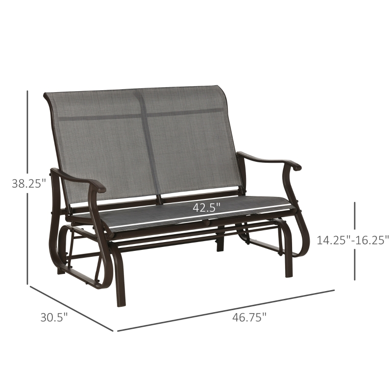 Outsunny Patio Double Glider Bench stickhealthcare.co.uk