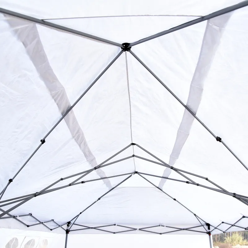 Outsunny 10' x 20' Pop Up Canopy Tent with 4 Sidewalls, Heavy Duty Tents for Parties, Outdoor Instant Gazebo with Carry Bag, for Outdoor, Garden, Patio, White