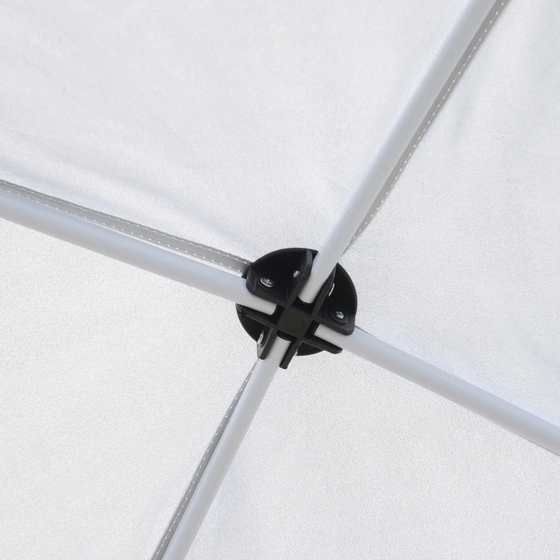 Outsunny 9.75x9.75ft Pop Up Canopy Tent Instant Sun Shelter Outdoor Event Party Tent Slant Legs White