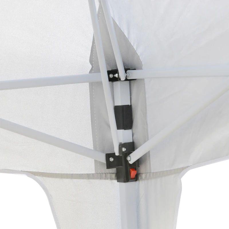 Outsunny 9.75x9.75ft Pop Up Canopy Tent Instant Sun Shelter Outdoor Event Party Tent Slant Legs White
