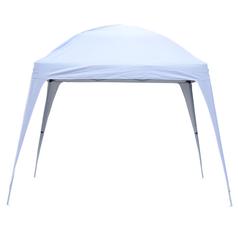 Outsunny 9.75x9.75ft Pop Up Canopy Tent Instant Sun Shelter Outdoor Event Party Tent Slant Legs White