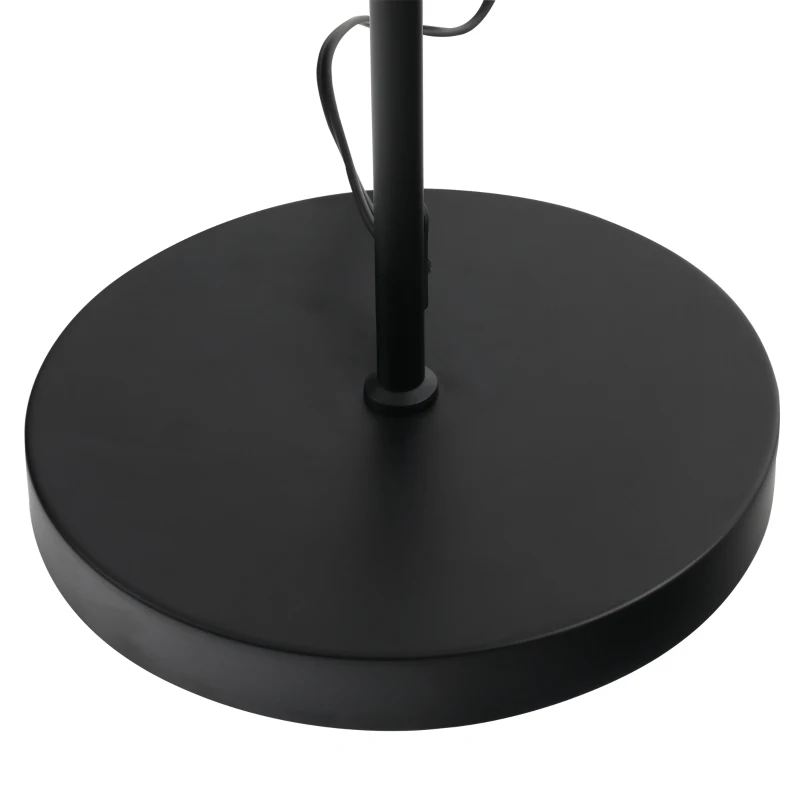 HOMCOM Modern Stylish Tall Pole Floor Lamp, Land Light with Metal Base, Cylindrical Shaped Glass Shade, Black