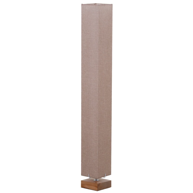 HOMCOM Modern Free Standing Rectangle Floor Lamp, 47 Inches Tall with Linen Shade for Living Room and Bedroom, Beige